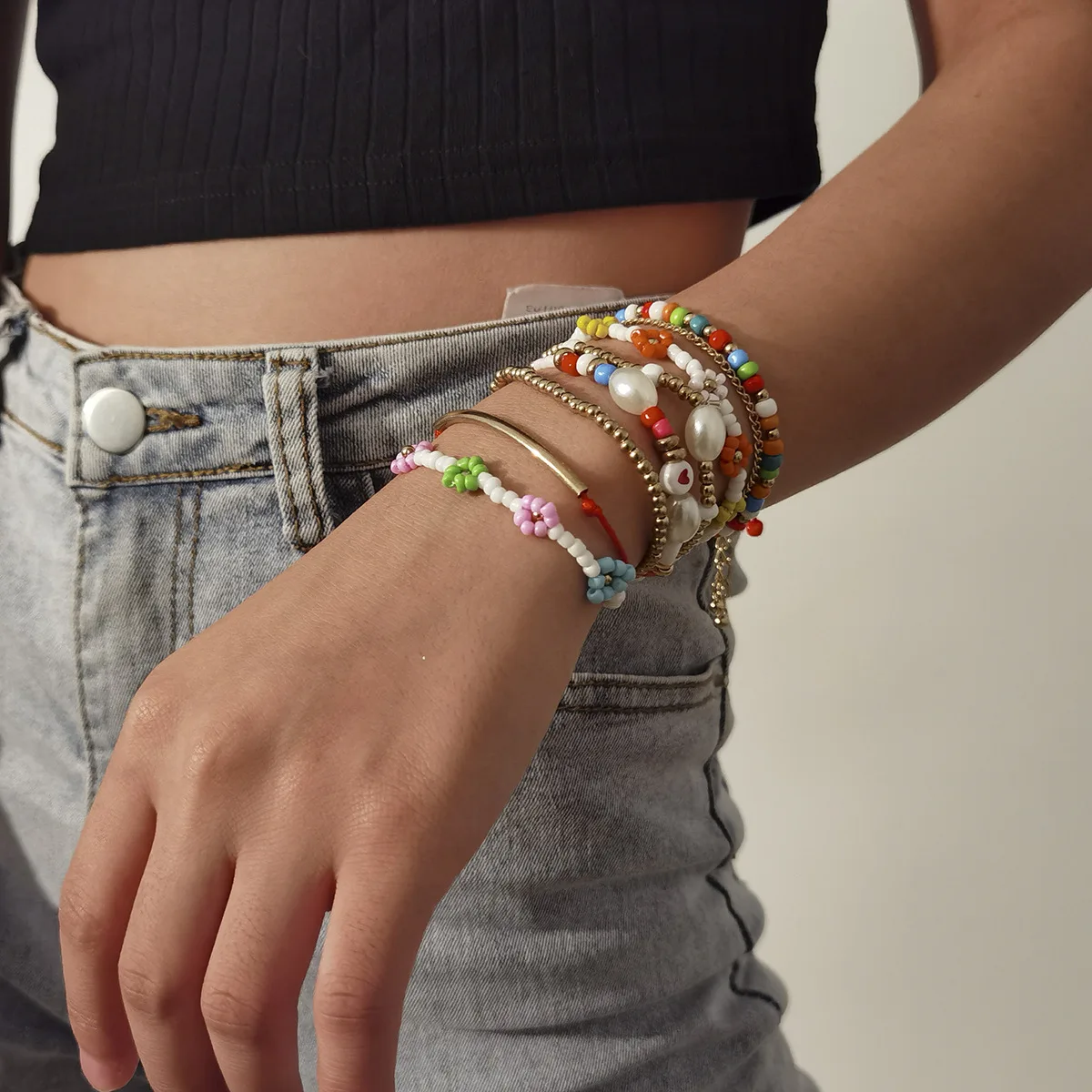New Multilayer Multicolor Acrylic Beads Bracelet For Women Girls Bohemian Rope Chains Bracelet Sets Female Summer Jewelry 2021
New Multilayer Multicolor Acrylic Beads Bracelet For Women Girls Bohemian Rope Chains Bracelet Sets Female Summer Jewelry 2021