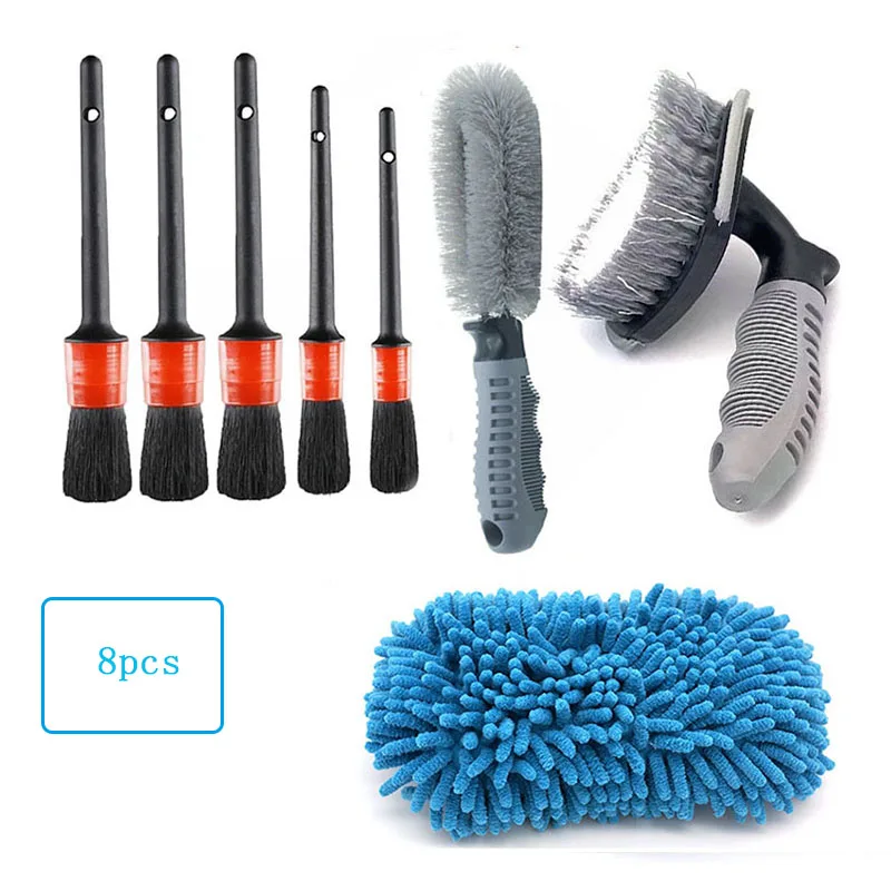8PCS Car Wheel Tire Brush Auto Detailing Rim Scrubber Washing Tools Set and Chenille Sponge Vehicle Tyre Cleaning Accessories
8PCS Car Wheel Tire Brush Auto Detailing Rim Scrubber Washing Tools Set and Chenille Sponge Vehicle Tyre Cleaning Accessories