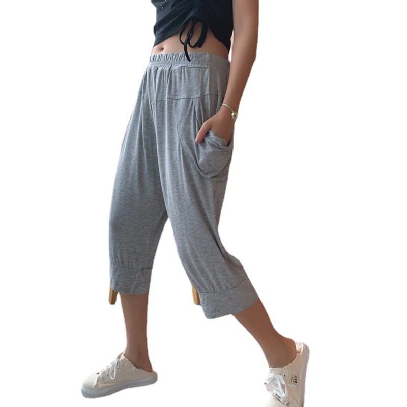 Female summer thin cotton elastic loose casual cool harem pants women spring summer pocket calf-length pants
Female summer thin cotton elastic loose casual cool harem pants women spring summer pocket calf-length pants