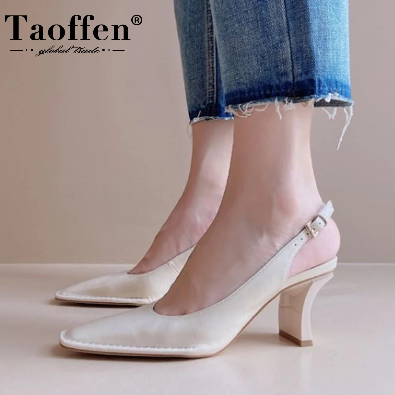 Taoffen New Women High Heel Shoes Real Leather Square Toe Strange Heel Women Pumps Fashion Cool Shoes Women Footwear Size 33-40
Taoffen New Women High Heel Shoes Real Leather Square Toe Strange Heel Women Pumps Fashion Cool Shoes Women Footwear Size 33-40