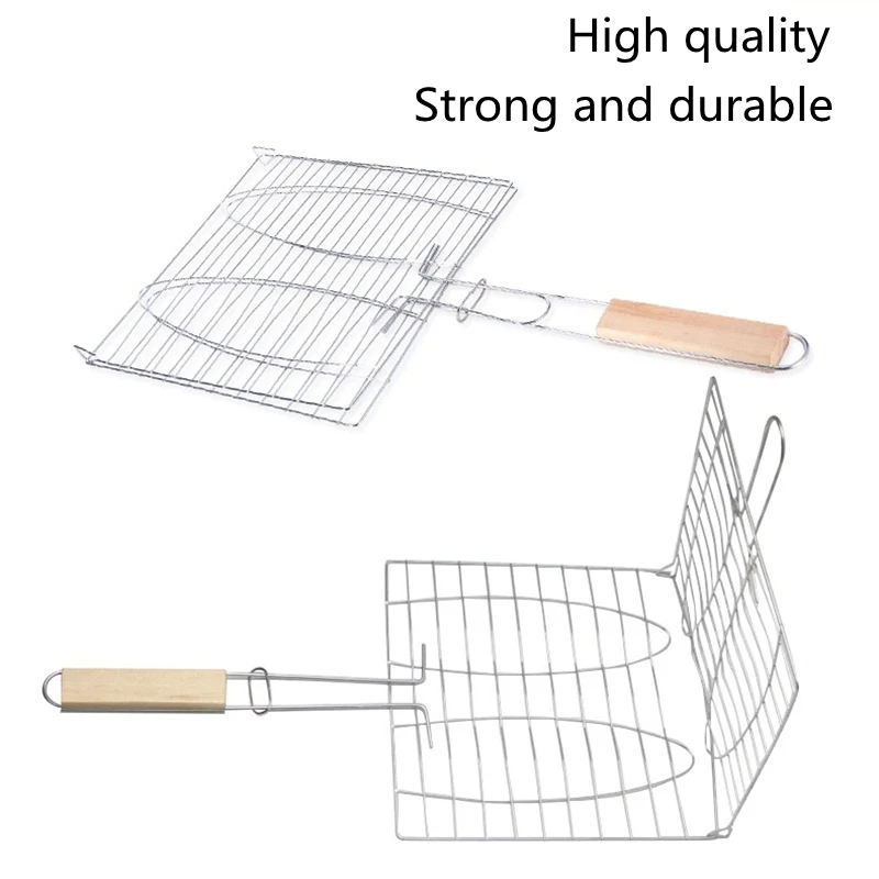 Portable Barbecue Tools Meat Fishes Grill Basket Holder with Wooden Handle for Outdoor Camping Picnic BBQ Netting Fish Clamp
Portable Barbecue Tools Meat Fishes Grill Basket Holder with Wooden Handle for Outdoor Camping Picnic BBQ Netting Fish Clamp