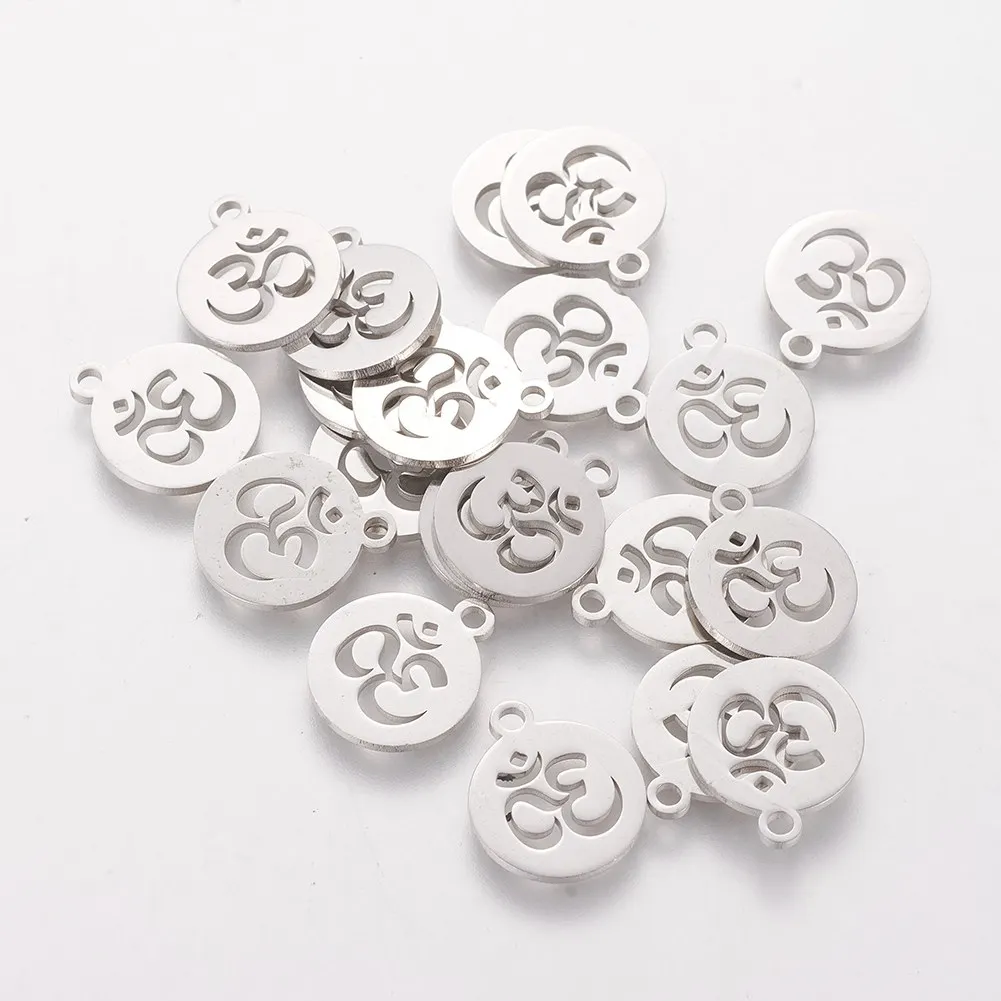 20pcs 304 Stainless Steel Charms Flat Round with Ohm Pendants For Necklaces Bracelets Jewelry Making 14x12x1mm, Hole: 1.5mm
20pcs 304 Stainless Steel Charms Flat Round with Ohm Pendants For Necklaces Bracelets Jewelry Making 14x12x1mm, Hole: 1.5mm