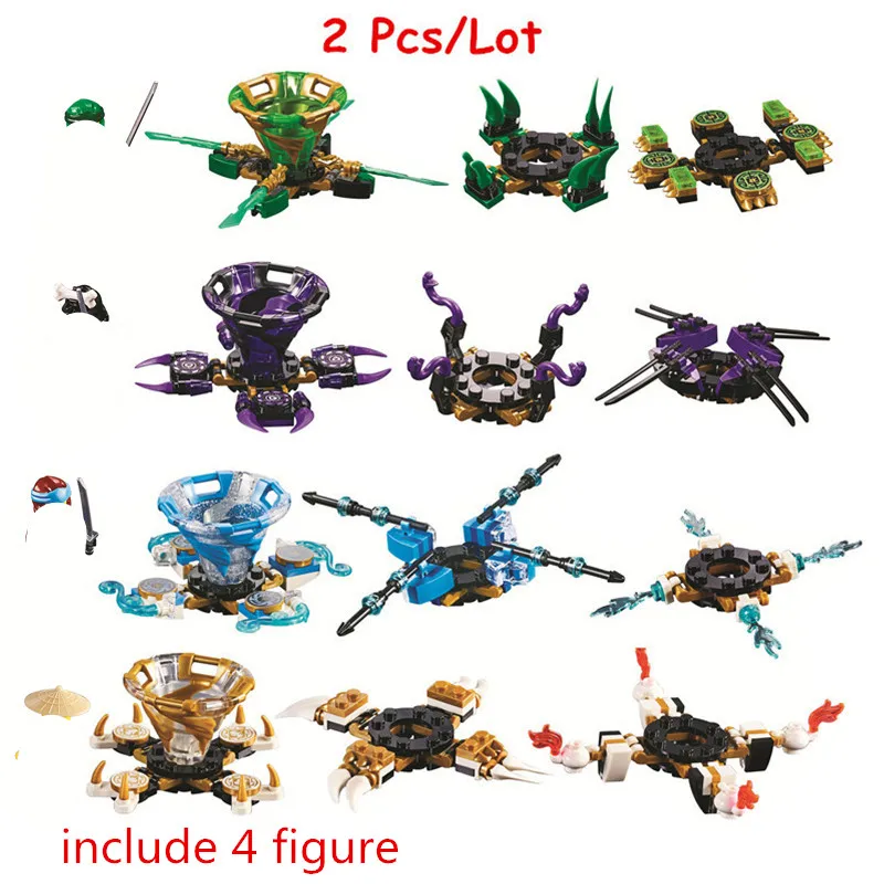 Набор строительных блоков ninjagoo Spinjitzu Nya Wu Lloyd vs Garmadon из 2 предметов Классическая