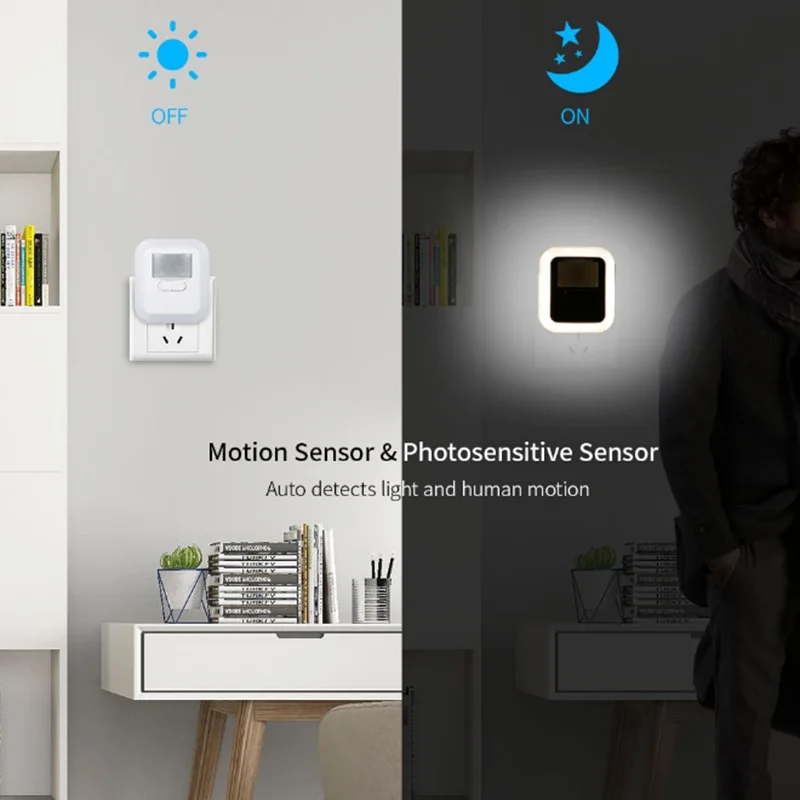 The Lighting Time of S living room is adjustable. LED plug-in motion sensor lamp wall night light brightness is 30s / 60s / 90s
The Lighting Time of S living room is adjustable. LED plug-in motion sensor lamp wall night light brightness is 30s / 60s / 90s