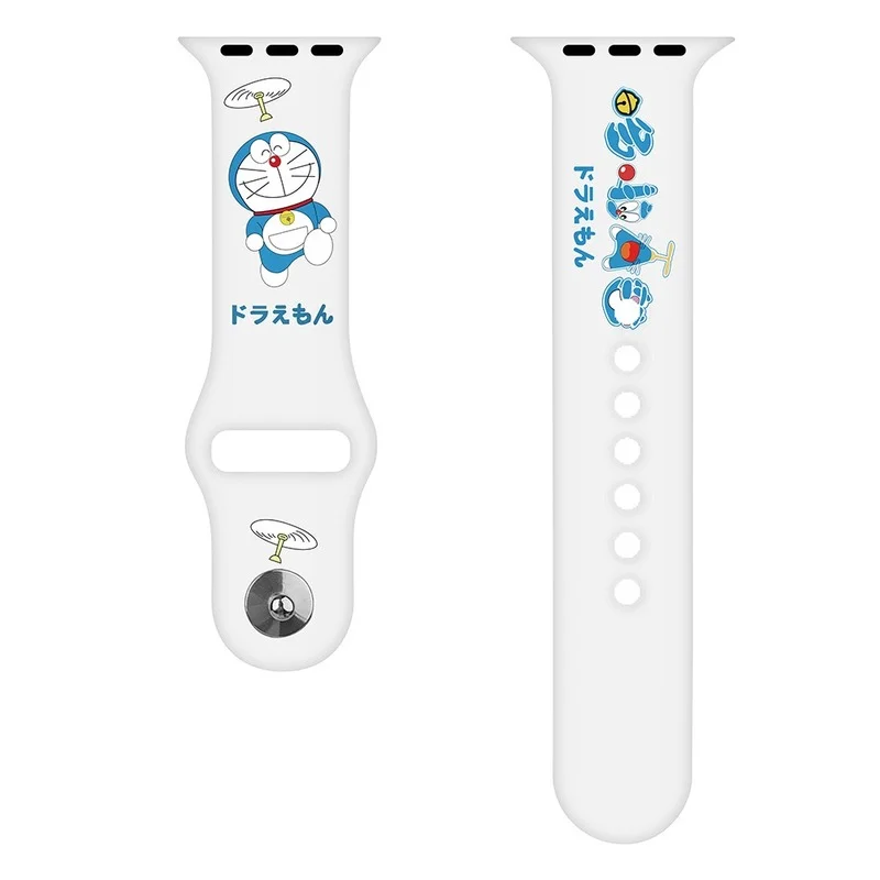 Ремешок Doraemon для Apple Watch браслет IWatch 1 2 3 4 5 6 SE 38 40 42 44 мм аниме силикагелевый Iwatch