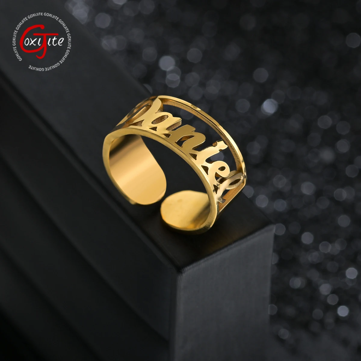Goxijite Custom Name Adjustable Ring Personalized Open Hollow Name Rings For Women Stainless Steel Jewelry Anniversary Gift
Goxijite Custom Name Adjustable Ring Personalized Open Hollow Name Rings For Women Stainless Steel Jewelry Anniversary Gift