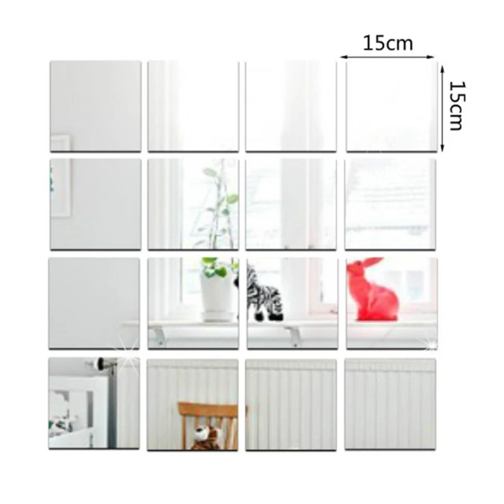 15X15cm Mirror Tile Wall Sticker Square Self Adhesive Stick On Removable DIY
15X15cm Mirror Tile Wall Sticker Square Self Adhesive Stick On Removable DIY