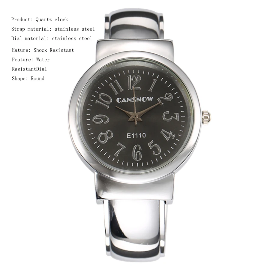 Горячая Распродажа новые часы-браслет серебристые круглый циферблат кварцевые