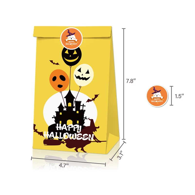 12pcs Happy Halloween Candy Bag Stickers Cookie Bags Paper Packaging Bags Halloween Party Gift Bag Decoration Supplies
12pcs Happy Halloween Candy Bag Stickers Cookie Bags Paper Packaging Bags Halloween Party Gift Bag Decoration Supplies