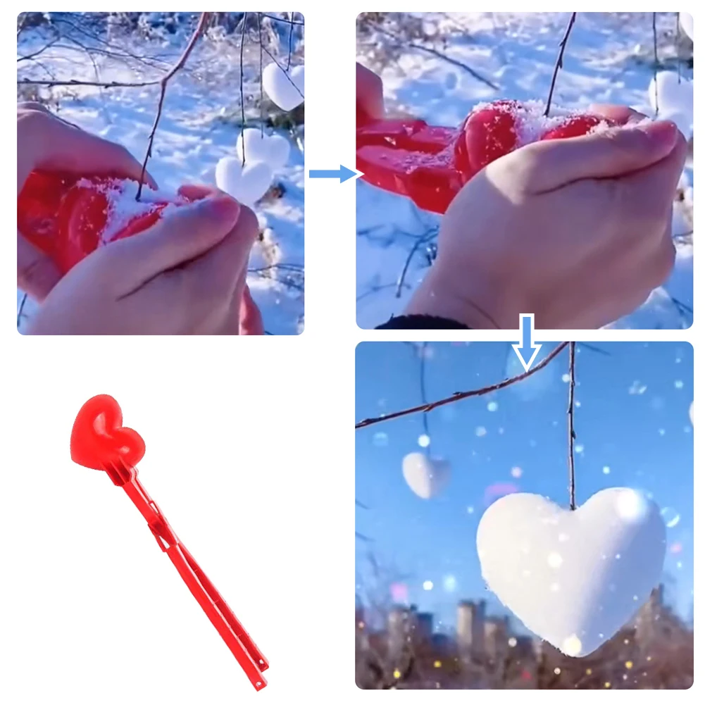 Toys Sport Creative Snow Snowball Maker Clip Maker Red Love Heart Shaped Snow Sand Mold Tool Winter Kid Valentines Day Gift Game
Toys Sport Creative Snow Snowball Maker Clip Maker Red Love Heart Shaped Snow Sand Mold Tool Winter Kid Valentines Day Gift Game