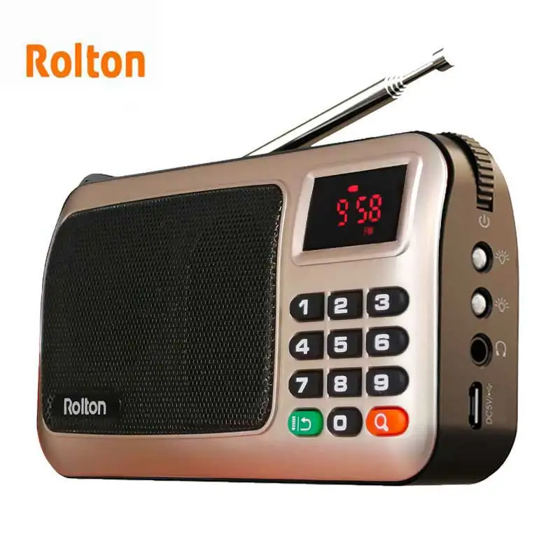 Цифровой портативный мини MP3 плеер Rolton W405 Fm радио музыкальный динамик TF USB с