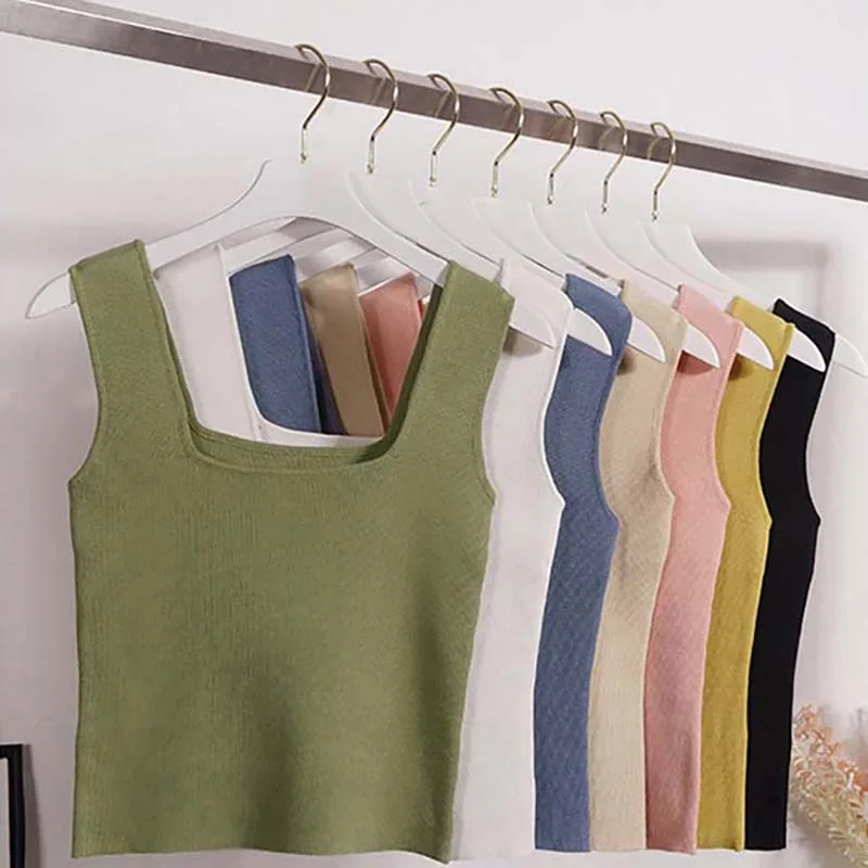 Retro chic square neck knitted small tank top women's summer high waist short exquisite bottoming shirt WX20
Retro chic square neck knitted small tank top women's summer high waist short exquisite bottoming shirt WX20