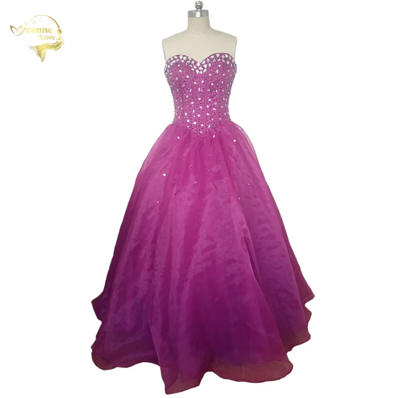 Новое бальное платье светится в течение 15 лет Дешевые Quinceanera корсет с кристаллами