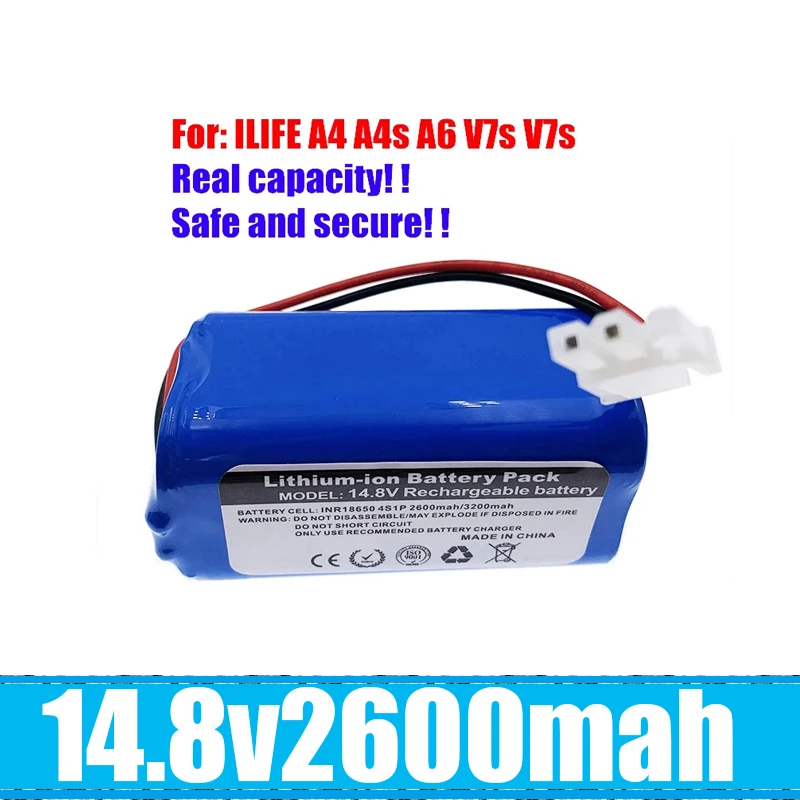 Аккумулятор ILIFE 14,4 В/14,8 в для робота-пылесоса ILIFE A4,A4S, A6, V7 ,V7s, Pro оригинальный, 14,8 в, 2600 мАч, Перезаряжаемый 18650
Аккумулятор ILIFE 14,4 В/14,8 в для робота-пылесоса ILIFE A4,A4S, A6, V7 ,V7s, Pro оригинальный, 14,8 в, 2600 мАч, Перезаряжаемый 18650