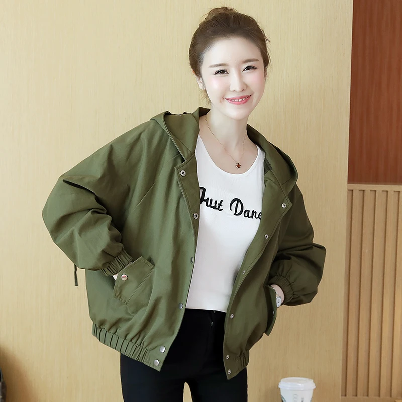 2021 Spring Autumn Casual Loose Short Coats Female Korean Harajuku Tooling Long Sleeve Women Hooded Baseball Jacket Outerwear
2021 Spring Autumn Casual Loose Short Coats Female Korean Harajuku Tooling Long Sleeve Women Hooded Baseball Jacket Outerwear