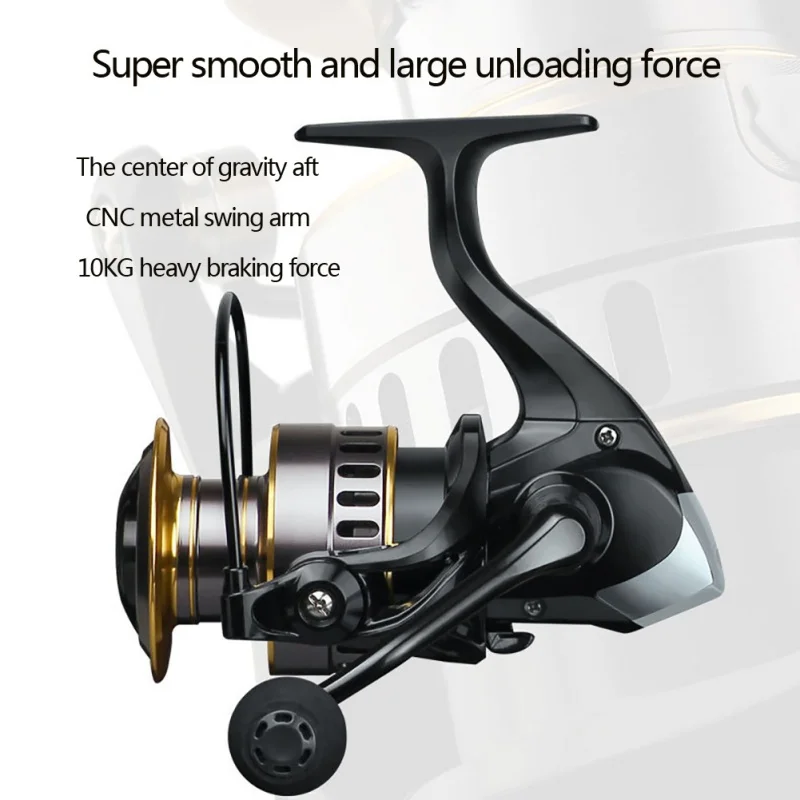 Fishing Reel HE1000-7000 10kg Max Drag 5.2:1 Metal Spool Spinning Reel Saltwater Fishing Accessories Professional Left/Right -
Fishing Reel HE1000-7000 10kg Max Drag 5.2:1 Metal Spool Spinning Reel Saltwater Fishing Accessories Professional Left/Right -
