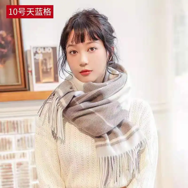 100% pure wool checked cashmere scarf for women winter 2020 New Korean version of warm scarf Autumn winter Shawl Christmas
100% pure wool checked cashmere scarf for women winter 2020 New Korean version of warm scarf Autumn winter Shawl Christmas