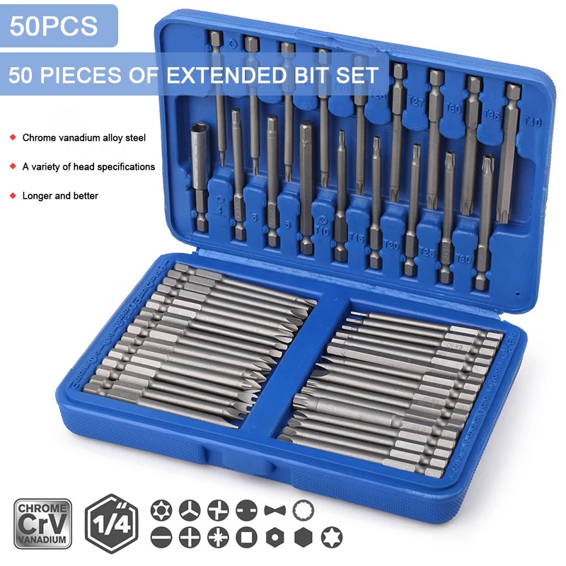 50Pcs Security Bit Set Tamper Proof Screwdriver Drill Bit Screw Driver Bits Torx Flat Head Hex Driver Bits tools
50Pcs Security Bit Set Tamper Proof Screwdriver Drill Bit Screw Driver Bits Torx Flat Head Hex Driver Bits tools