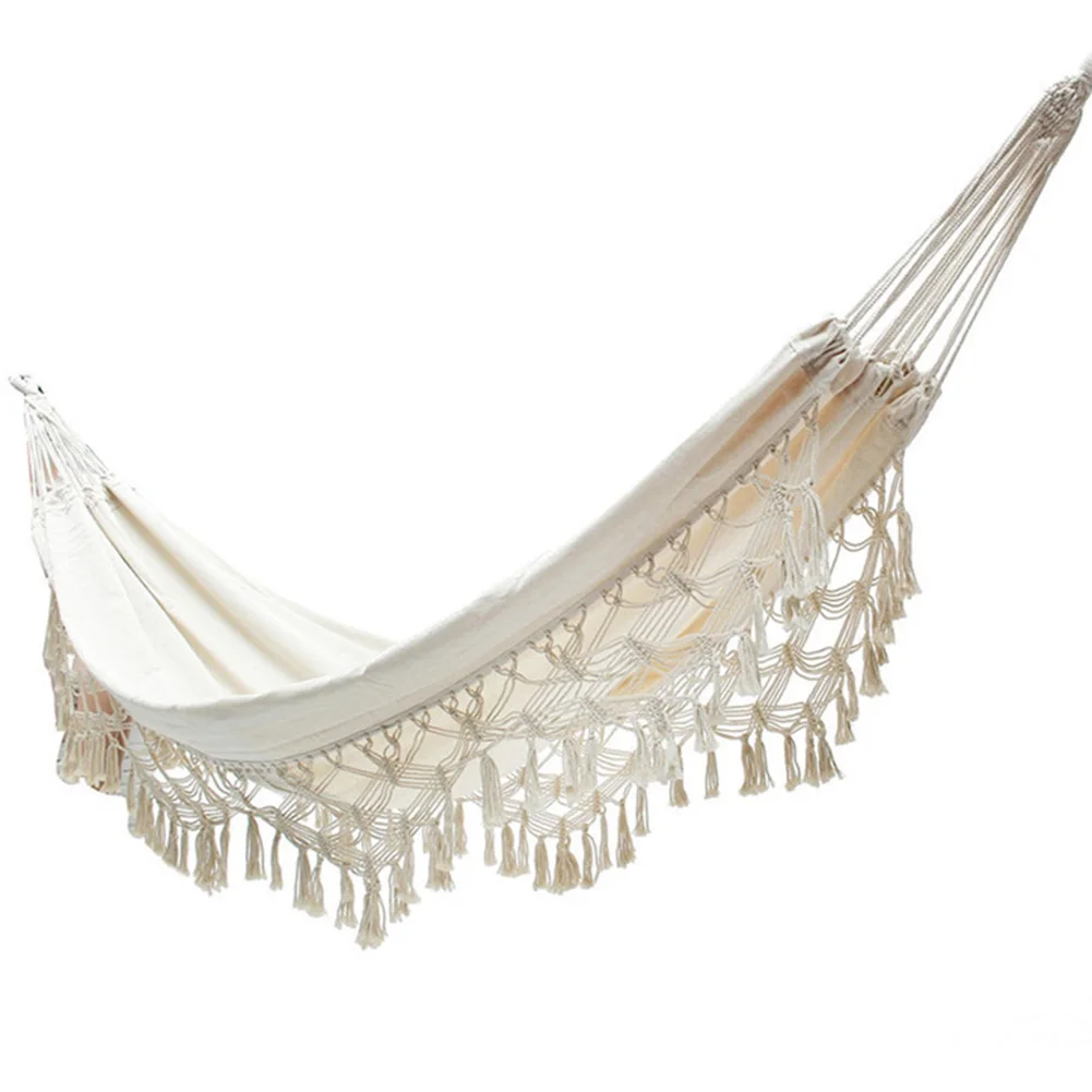 200*150CM 2 Person Hammock Boho Great Brazilian Macrame Luxury Comfortable Foldable Hammock Swing Net Chair Aluminum Tent Pole
200*150CM 2 Person Hammock Boho Great Brazilian Macrame Luxury Comfortable Foldable Hammock Swing Net Chair Aluminum Tent Pole
