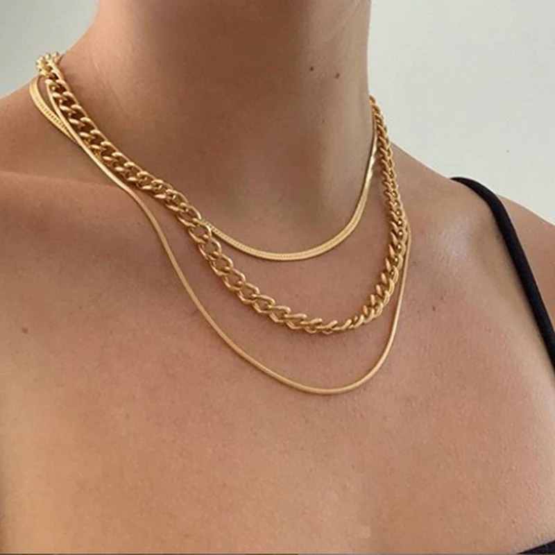 Fashion Multilayer Snake Chain Necklace for Women Vintage Gold Hollow Chain Choker Sweater Necklace Party Jewelry Gift
Fashion Multilayer Snake Chain Necklace for Women Vintage Gold Hollow Chain Choker Sweater Necklace Party Jewelry Gift