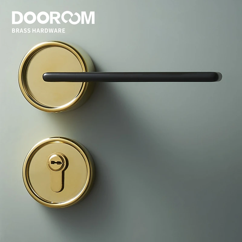 Dooroom Brass Door Lock Set Modern Black PVD Gold Interior Bedroom Bathroom Double Wood Door Lever Set Dummy Privacy Passage
Dooroom Brass Door Lock Set Modern Black PVD Gold Interior Bedroom Bathroom Double Wood Door Lever Set Dummy Privacy Passage