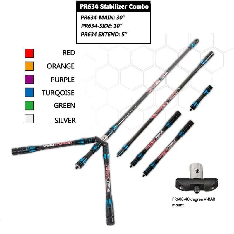 Topoint PR634 Balance Stabilizer Combo Set Main-Bar+Side-Bar+Extend-Bar+V-Bar For Compound/Recurve Bow Archery Shooting
Topoint PR634 Balance Stabilizer Combo Set Main-Bar+Side-Bar+Extend-Bar+V-Bar For Compound/Recurve Bow Archery Shooting