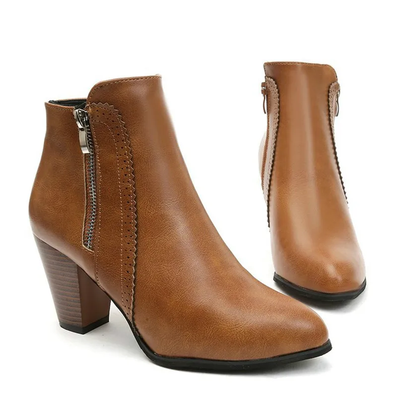 NEW Women Ankle Boots Fashion PU Leather Boots High Heel 8cm Ladies Shoes Side Zipper Short Boots for Women Shoes Drop Ship43
NEW Women Ankle Boots Fashion PU Leather Boots High Heel 8cm Ladies Shoes Side Zipper Short Boots for Women Shoes Drop Ship43