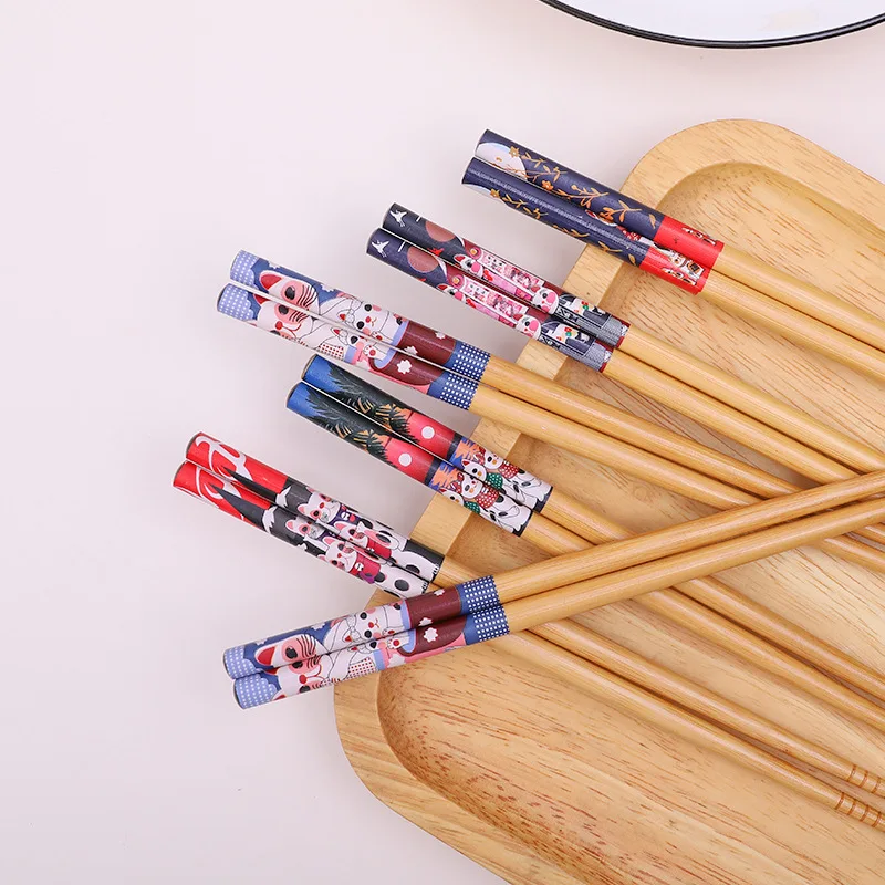 Reusable 5 Pair Set Handmade Bamboo Japanese Style Natural Wood Chopsticks Sushi Food Cat Flower Multi Color Wooden Chop Sticks
Reusable 5 Pair Set Handmade Bamboo Japanese Style Natural Wood Chopsticks Sushi Food Cat Flower Multi Color Wooden Chop Sticks