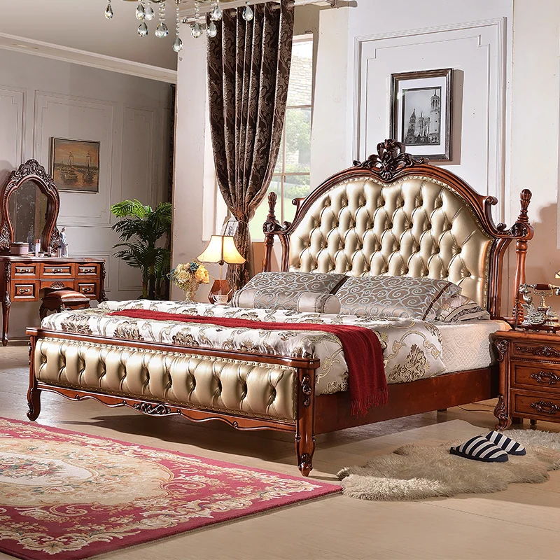 European bed double bed 1.8 meters all solid wood master bedroom European wedding bed factory direct European style
European bed double bed 1.8 meters all solid wood master bedroom European wedding bed factory direct European style