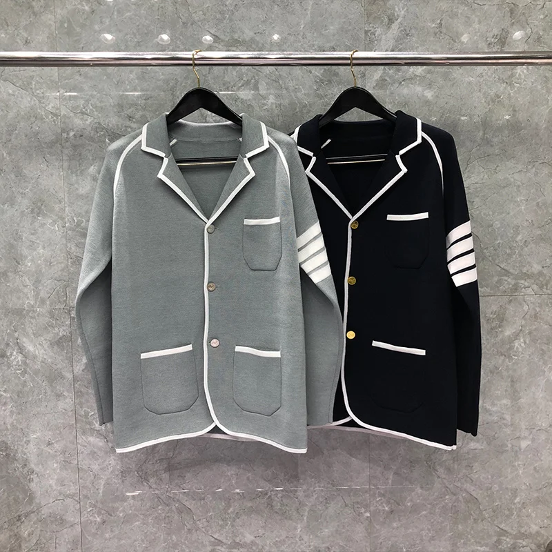 Костюм TB THOM мужской весенне-зимний, модный брендовый пиджак, белый вязаный мешок в рубчик, мужской спортивный костюм 
Костюм TB THOM мужской весенне-зимний, модный брендовый пиджак, белый вязаный мешок в рубчик, мужской спортивный костюм