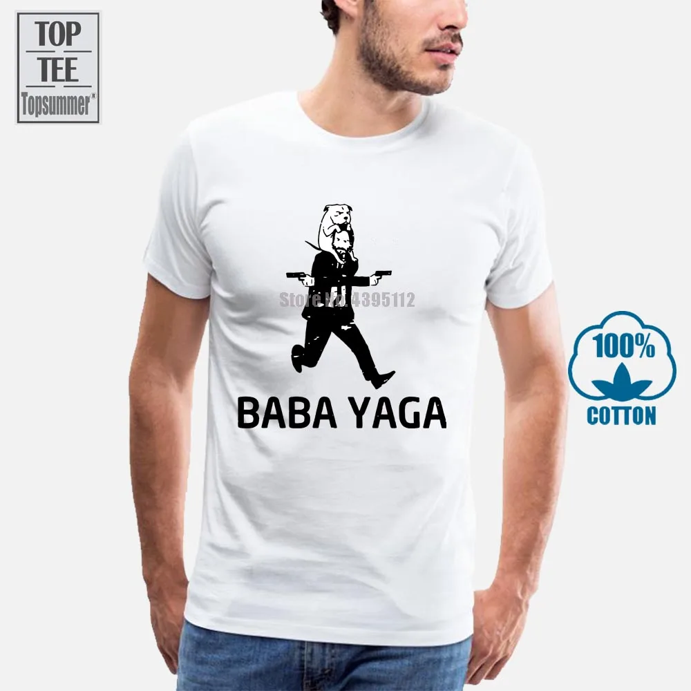 Мужские футболки John Wick Baba Yaga из чистого хлопка графическая одежда забавная