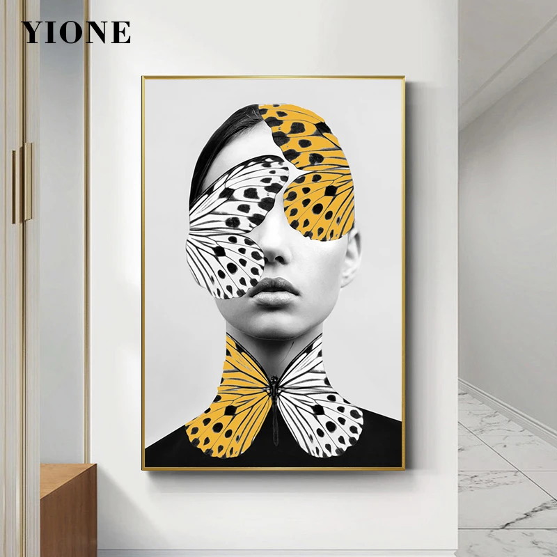 Fashion Figure Canvas Painting Modern Art Poster Woman with Butterfly Face Picture on the Wall Decoration Prints for Living Room
Fashion Figure Canvas Painting Modern Art Poster Woman with Butterfly Face Picture on the Wall Decoration Prints for Living Room