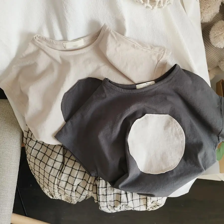 neutral wind circle patch washed cotton loose short-sleeved T-shirt Retro-tone Korean boys and girls P4149
neutral wind circle patch washed cotton loose short-sleeved T-shirt Retro-tone Korean boys and girls P4149