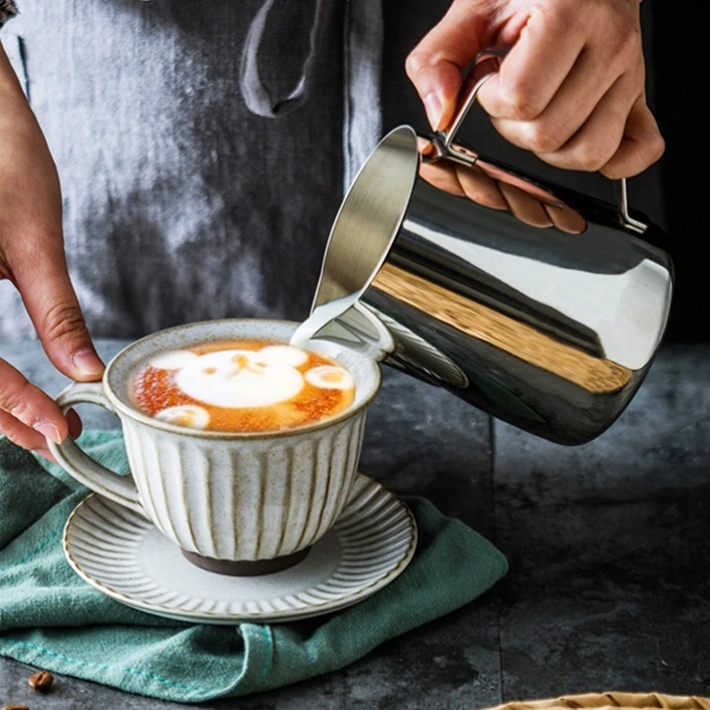 Stainless Steel Milk Frothing Pitcher Espresso Coffee Barista Craft Latte Cappuccino Milk Cream Cup Frothing Jug Pitcher
Stainless Steel Milk Frothing Pitcher Espresso Coffee Barista Craft Latte Cappuccino Milk Cream Cup Frothing Jug Pitcher