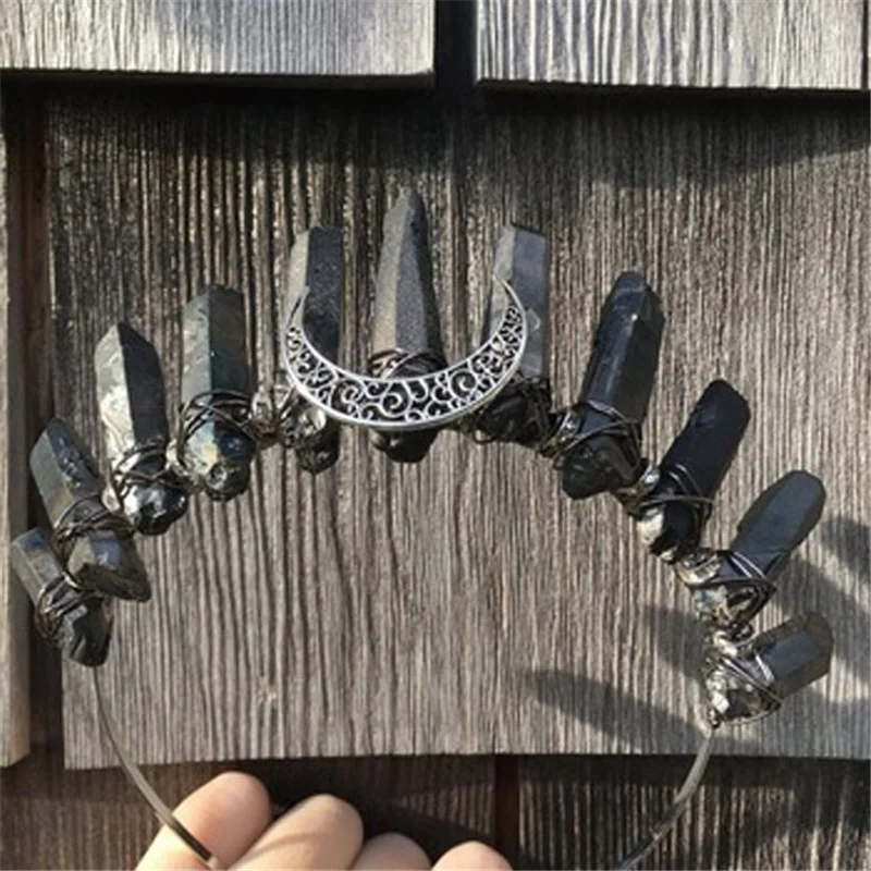 Wire Wrapped White Moon Crystal Point Headband Crown Women Quartz Crystal Metal Tiara Wedding Hair Jewelry
Wire Wrapped White Moon Crystal Point Headband Crown Women Quartz Crystal Metal Tiara Wedding Hair Jewelry
