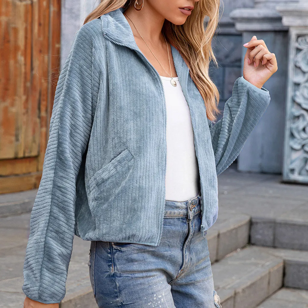 2021 Turndown Collar Patchwork Women Fashion Long Sleeve Loose Solid Color Plus Size Women's Clothing Plush Pockets Zipper Coat
2021 Turndown Collar Patchwork Women Fashion Long Sleeve Loose Solid Color Plus Size Women's Clothing Plush Pockets Zipper Coat
