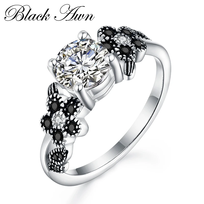 

Женское кольцо из серебра 2023 пробы, с черной шпинелью