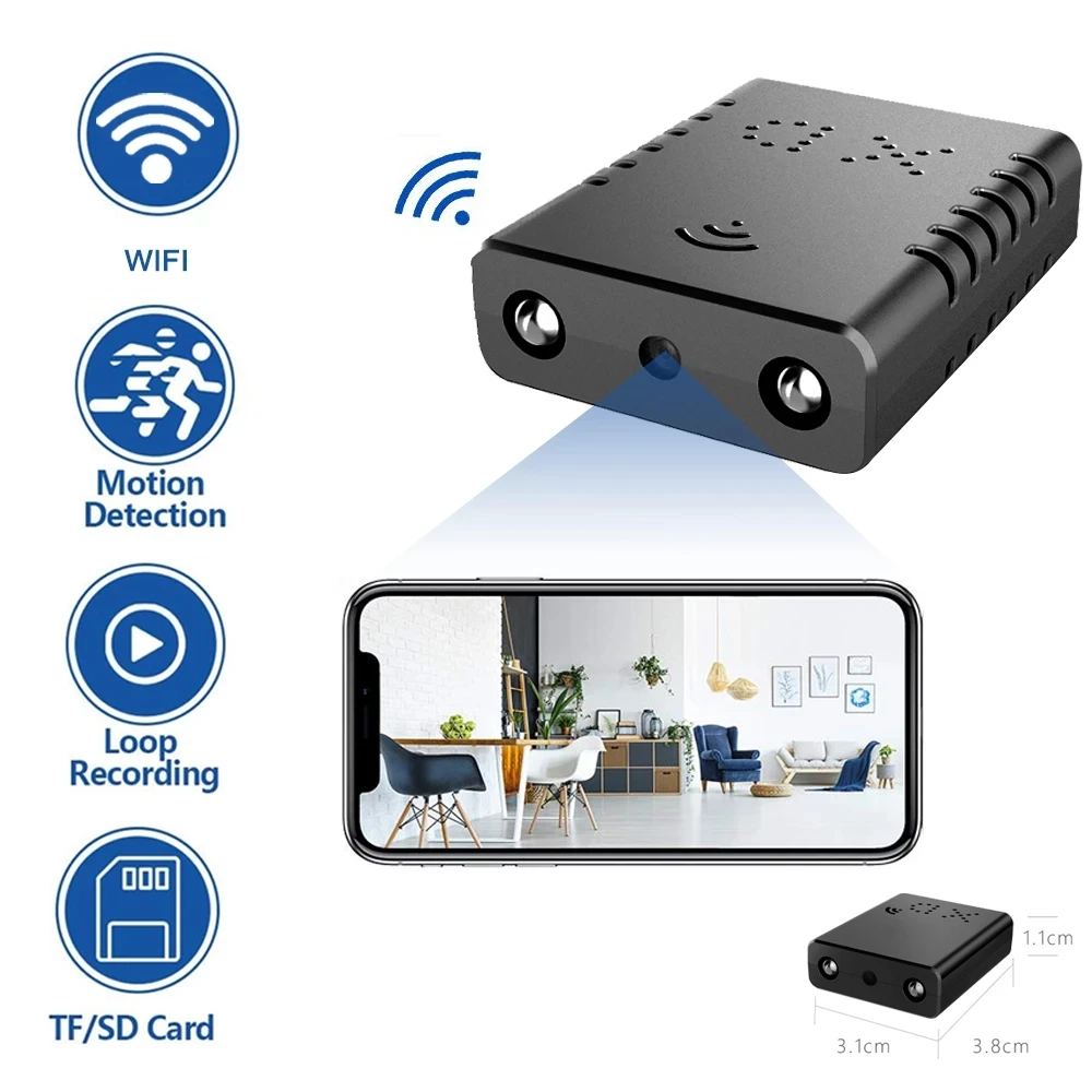 Mini camera 1080P HD Security Camera Night Vision with Motion Detection Voice Recording Surveillance wifi camera hid den camera
Mini camera 1080P HD Security Camera Night Vision with Motion Detection Voice Recording Surveillance wifi camera hid den camera