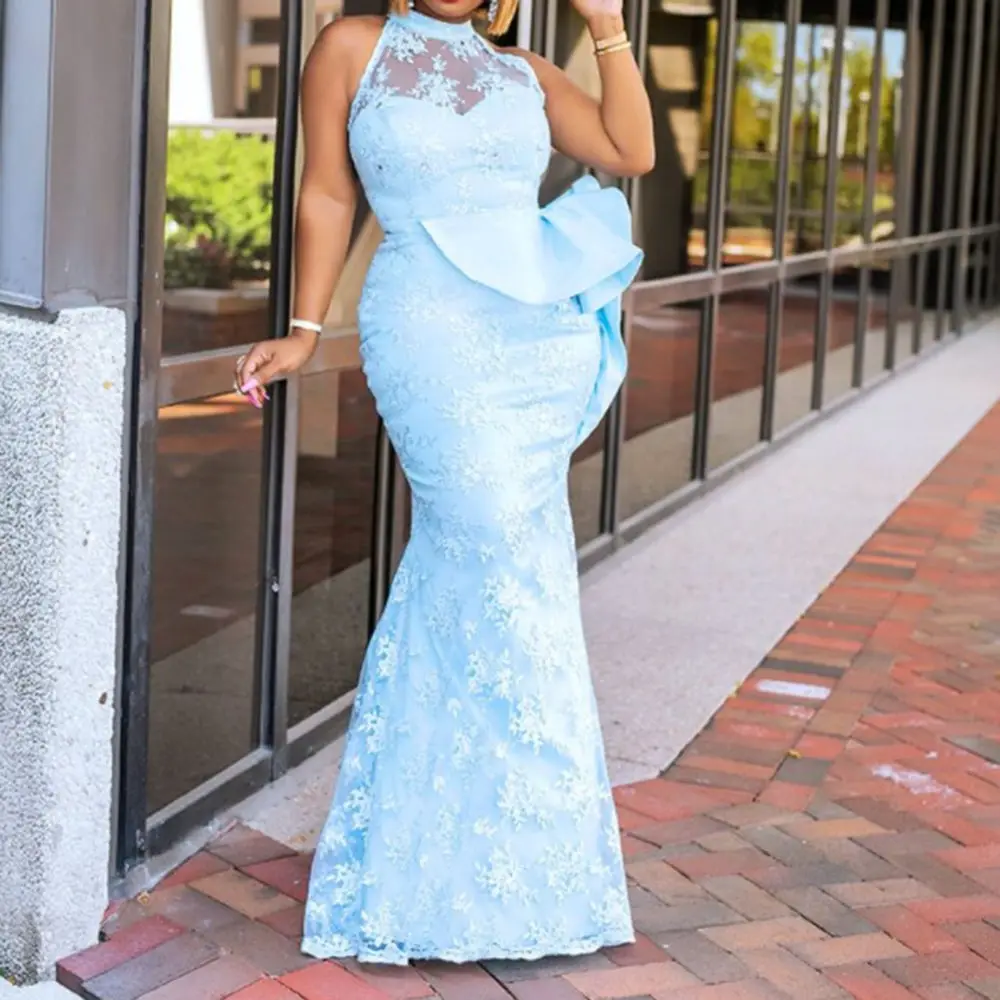 Summer Elegant Evening Party Dress Women High Waist Lace Sexy Ruffle Oversize African Fashion Halter Mermaid Dresses Floor 2021
Summer Elegant Evening Party Dress Women High Waist Lace Sexy Ruffle Oversize African Fashion Halter Mermaid Dresses Floor 2021