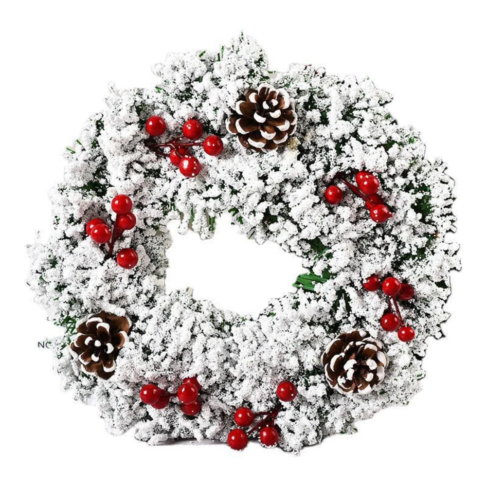 

Christmas Fake Wreaths With Pine Cones Plaid Bows Red Berry Xmas Garlands For Front Door Farmhouse Hanging Wreath