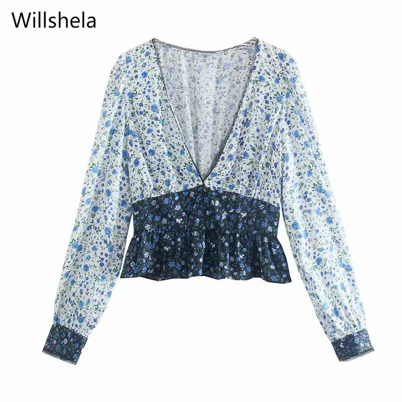 2021 Women Vintage Floral Printed Blouse top Casual Long Sleeves Deep V-Neck Elegant Chic Lady Woman Shirt Chic Tops
2021 Women Vintage Floral Printed Blouse top Casual Long Sleeves Deep V-Neck Elegant Chic Lady Woman Shirt Chic Tops