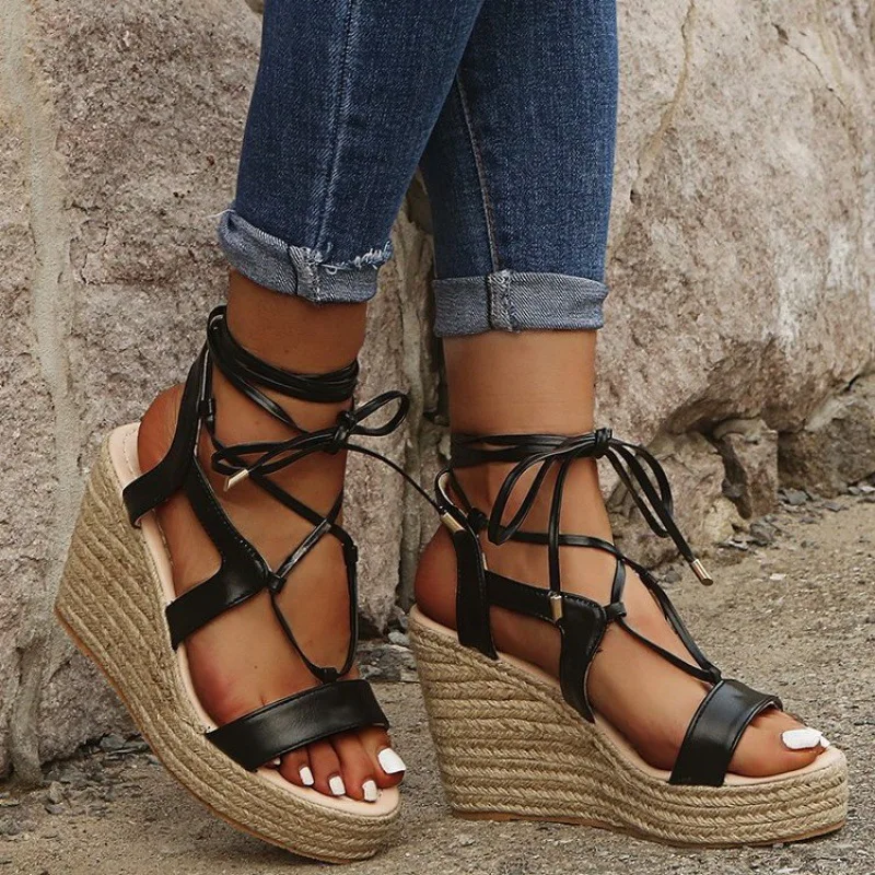 Hemp Rope Braided Edge Cross Strap Wedge Women Sandals 2021 Summer Plus Size Platform High Heel Fish Mouth Casual Female Sandals
Hemp Rope Braided Edge Cross Strap Wedge Women Sandals 2021 Summer Plus Size Platform High Heel Fish Mouth Casual Female Sandals