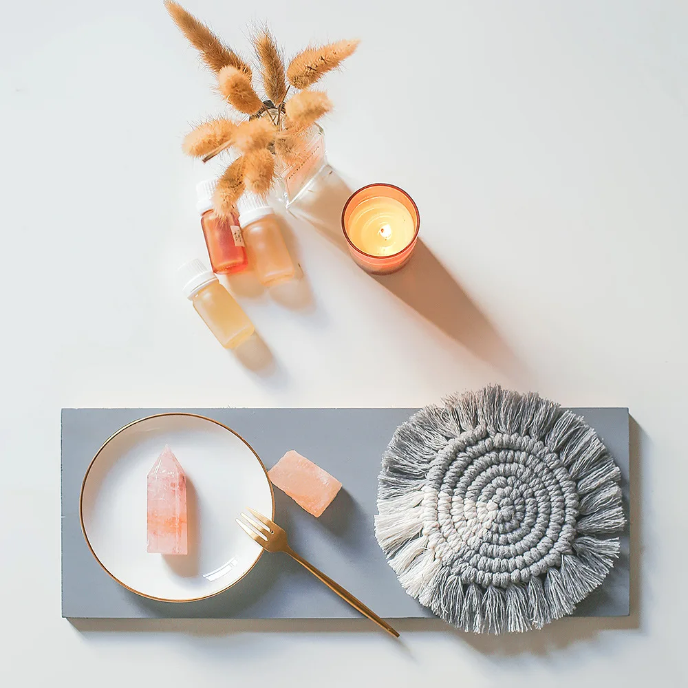 INS Style Round Cotton Braid Coaster Tassel Placemat Handmade Macrame Cup Cushion Bohemia Style Non-slip Table Cup Mat desk Set
INS Style Round Cotton Braid Coaster Tassel Placemat Handmade Macrame Cup Cushion Bohemia Style Non-slip Table Cup Mat desk Set