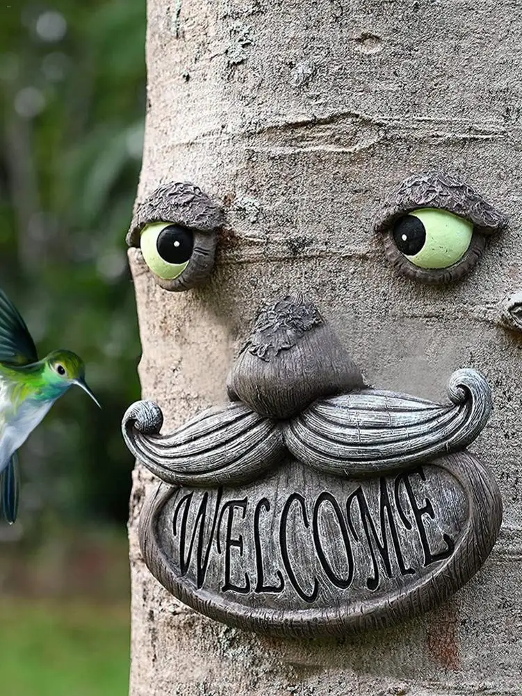 Facial Features Decoration Easter Outdoor Creative Sculpture Decor Fun Bark Face Glow Eyes Garden Outdoor Jardineria Decoracion
Facial Features Decoration Easter Outdoor Creative Sculpture Decor Fun Bark Face Glow Eyes Garden Outdoor Jardineria Decoracion