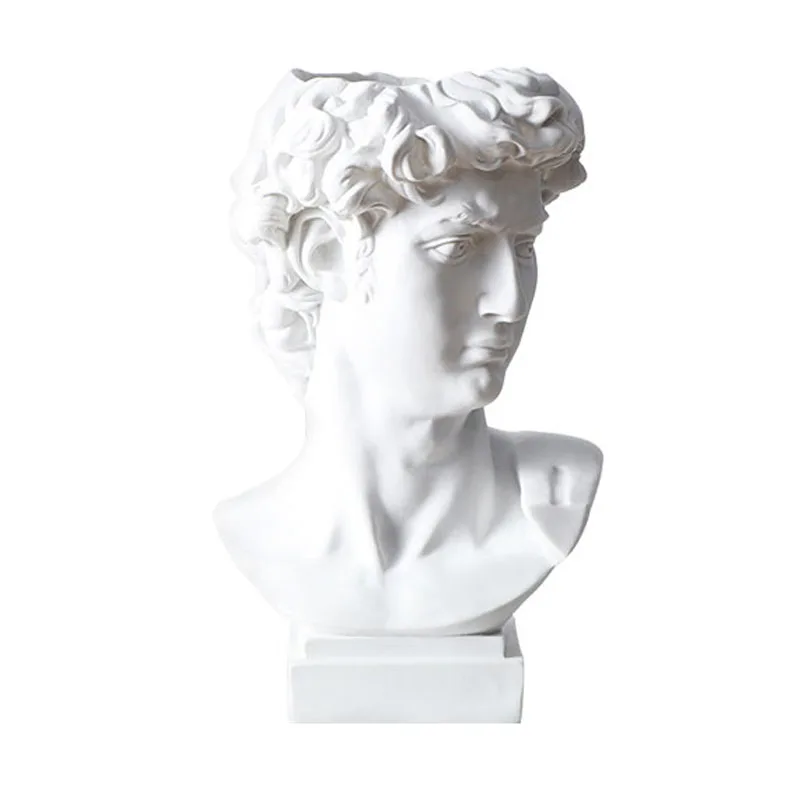 

David Statue Head Portraits Mini Bust Gypsum Michelangelo Home Decoration Resin Art Craft Sketch Practice Room Decor Sculpture