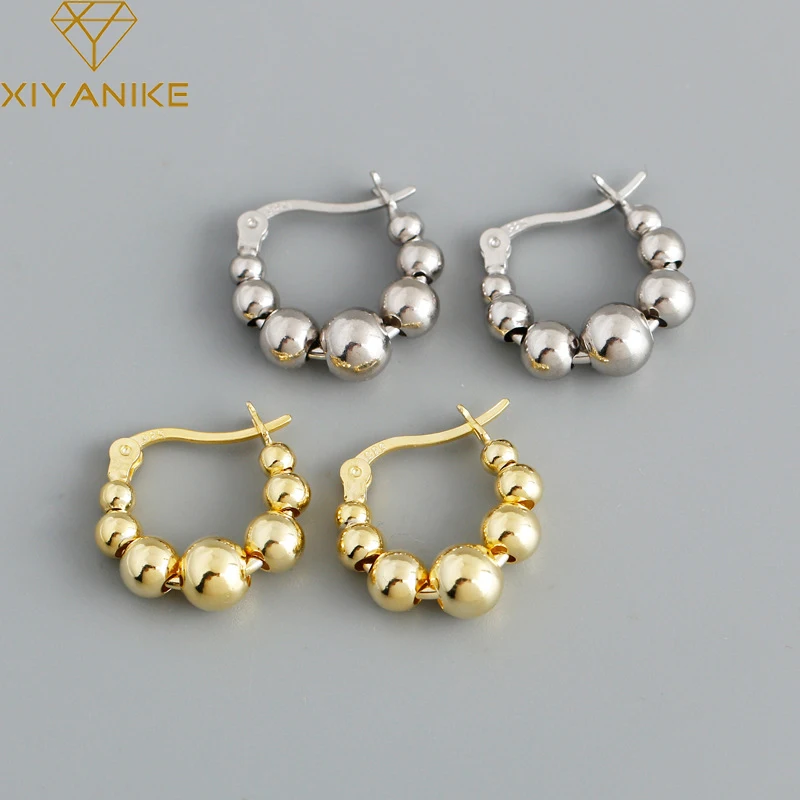 Goldria 925 Sterling Silver Round Bead Hoop Earrings Female Fashion Accessories Jewelry Party Wedding Gifts Prevent Allergy
Goldria 925 Sterling Silver Round Bead Hoop Earrings Female Fashion Accessories Jewelry Party Wedding Gifts Prevent Allergy