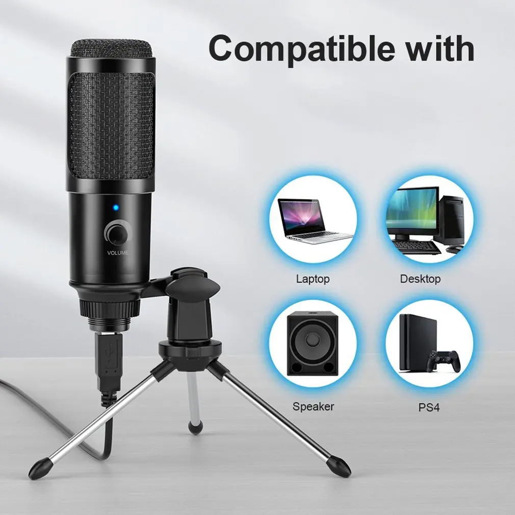 Конденсаторный микрофон с кардиоидным полярным рисунком для компьютера, обеспечивает четкое и гладкое звучание без статического шума
Конденсаторный микрофон с кардиоидным полярным рисунком для компьютера, обеспечивает четкое и гладкое звучание без статического шума