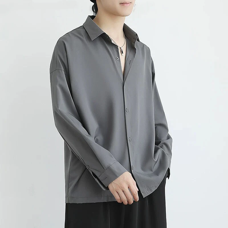 New Fashion Spring Solid Color Luxury Black Shirt Long Sleeve Korean Trend Dk Uniform Loose Casual Business Shirts for Men
New Fashion Spring Solid Color Luxury Black Shirt Long Sleeve Korean Trend Dk Uniform Loose Casual Business Shirts for Men