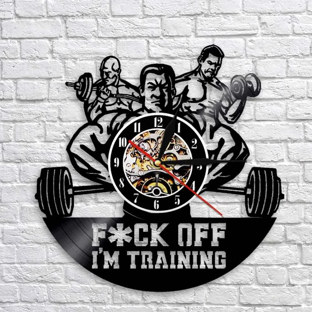F- Off I'm Training GYM Inspirational Quote Wall Art Bodybuilders Clock Fitness Room Wall Sign Crossfit Vinyl Record Wall Clock 
F- Off I'm Training GYM Inspirational Quote Wall Art Bodybuilders Clock Fitness Room Wall Sign Crossfit Vinyl Record Wall Clock