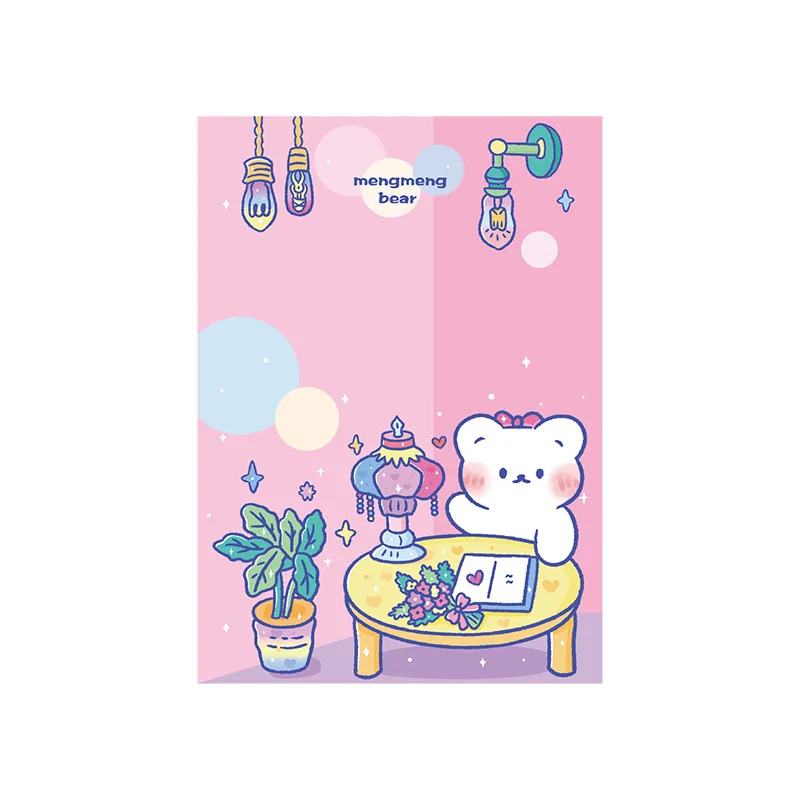 100 листов милый розовый медведь Блокнот Kawaii бумаги для заметок на клейкой основе
